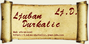 Ljuban Durkalić vizit kartica